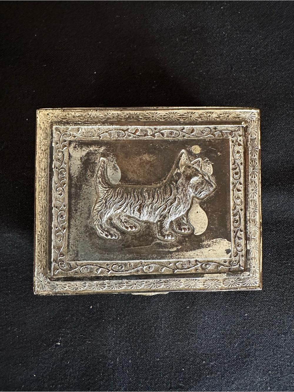 VTG MCM 50’s -60’s Silver Plated Scottie Dog Tobacco Ashtray 5 Piece Set Japan